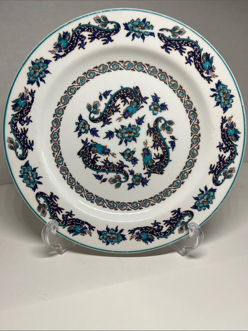 Vintage Wedgewood “Blue Dragons”Metallised Bone China 8 1/2”